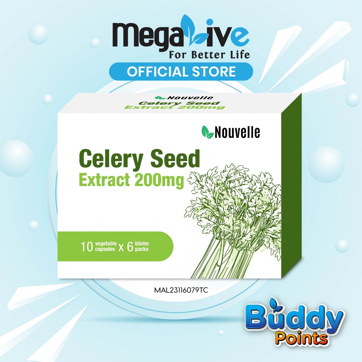 Nouvelle Celery Seed Extract 200MG (6x10's blisters)